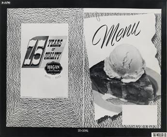 (ADVERTISING--ICE CREAM) Collection with 92 photographs depicting die-cut advertising and montaged point-of-purchase displays, primaril